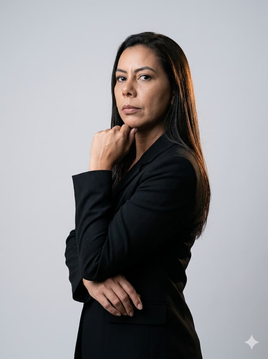 Retrato feminino corporativo gerado na plataforma